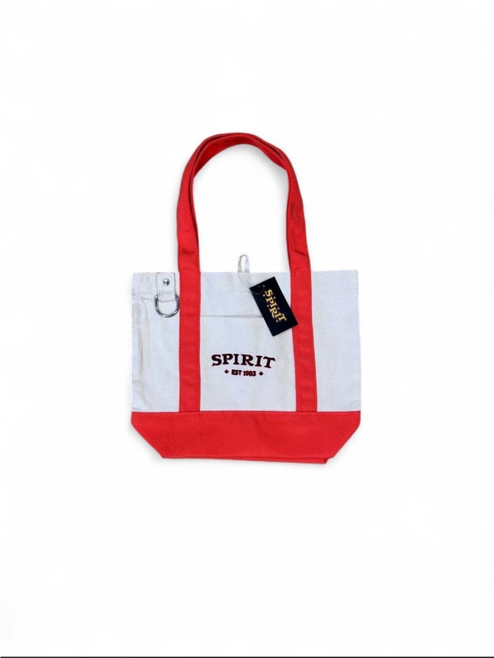 Spirit Canvas Tote in White and Orange